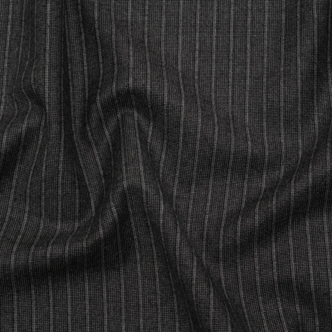 1 Yard Gray Stripes Super 140 Wool Suiting Made in Italy Deadstock 58 inch Width